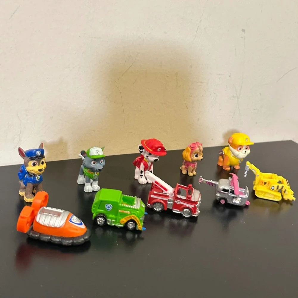 Paw Patrol Mini Figures and Vehicles Lot Chase Marshall Skye Rubble Rocky
